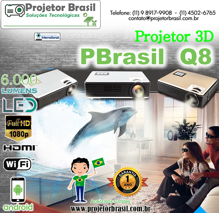 Projetor 3D Profissional  PBrasil Q8
