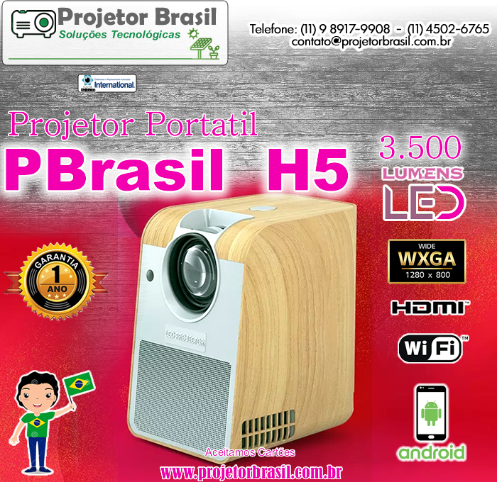 Projetor Portátil Novo Design PBrasil H5